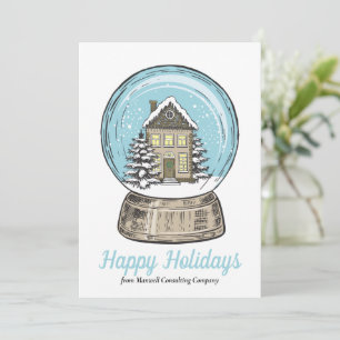 Cute Christmas Snow Globe Real Estate Company Holiday Card