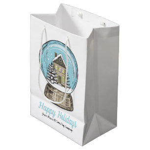 Cute Christmas Snow Globe Real Estate Company Medium Gift Bag