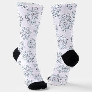 Cute Christmas Snowflakes, Winter Snow Blizzard Socks