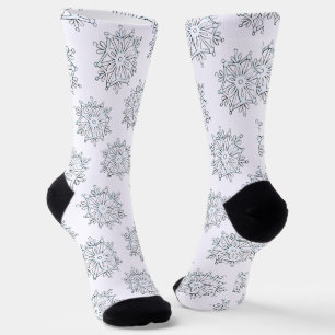 Cute Christmas Snowflakes, Winter Snow Blizzard Socks