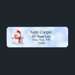 Cute Christmas Snowman<br><div class="desc">A cute Christmas snowman who is kind of chubby and jolly wearing  a striped scarf and a red christmas hat. Festive and fun.</div>