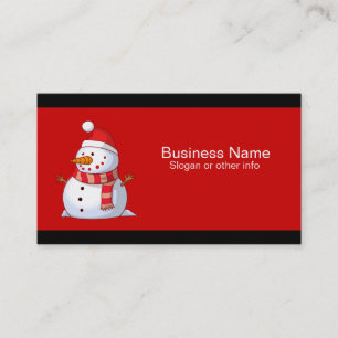 Cute Christmas Snowman Business Card