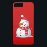 Cute Christmas Snowman Case-Mate iPhone Case<br><div class="desc">A cute Christmas snowman who is kind of chubby and jolly wearing  a striped scarf and a red christmas hat. Festive and fun.</div>