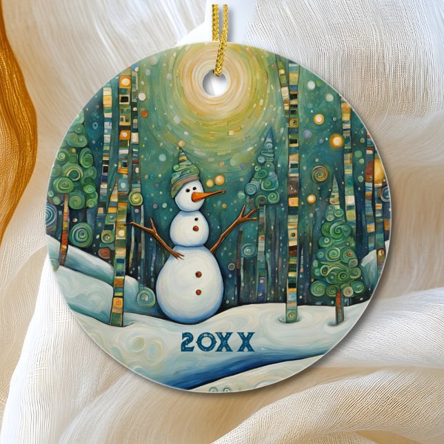 Cute Christmas Snowman Ceramic Tree Decoration (Creator Uploaded)