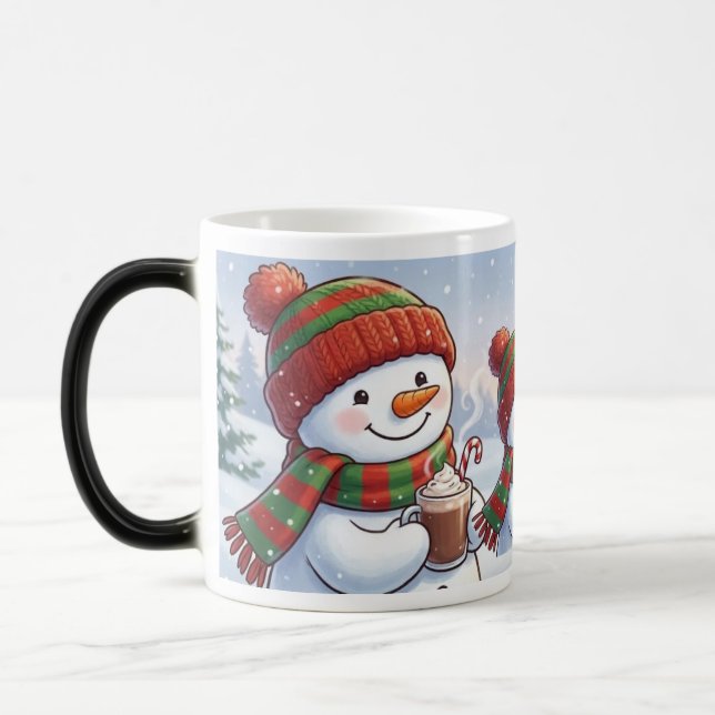 Cute Christmas Snowman Coffee Mug Winter HolidaMug (Left)