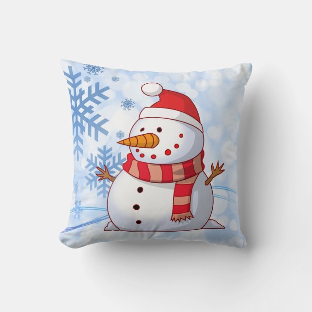 Cute Christmas Snowman Cushion (Front)