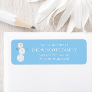 Cute Christmas Snowman Holiday Return Address
