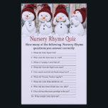 Cute Christmas Snowman Nursery Rhyme Quiz game<br><div class="desc">Cute Christmas Snowman Nursery Rhyme Quiz baby shower game</div>