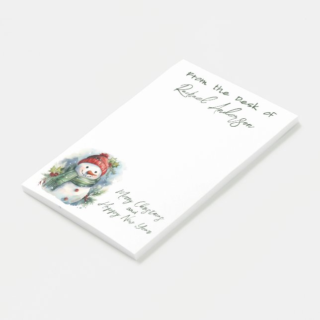 Cute Christmas Snowman Post-it Notes (Angled)