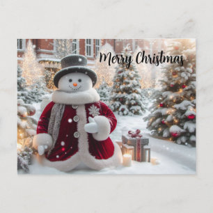 Cute Christmas Snowman Postcard