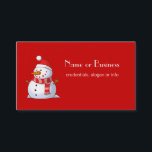 Cute Christmas Snowman Professional Business Card<br><div class="desc">A cute Christmas snowman who is kind of chubby and jolly wearing  a striped scarf and a red christmas hat. Festive and fun.</div>