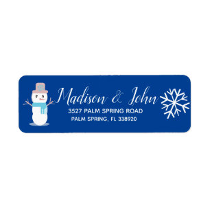 Cute Christmas Snowman Snowflake Address