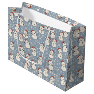 Cute Christmas Snowman snowflakes Gift Bag