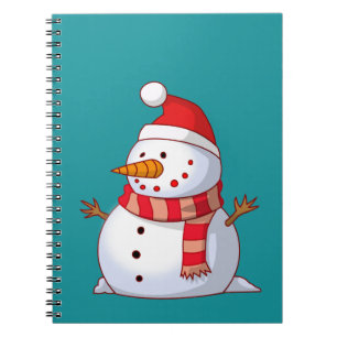 Cute Christmas Snowman Spiral Notebook