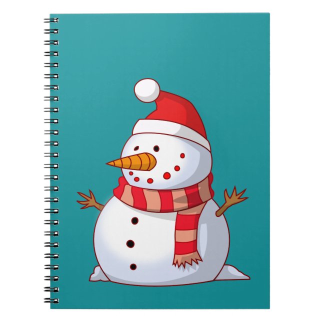 Cute Christmas Snowman Spiral Notebook (Front)
