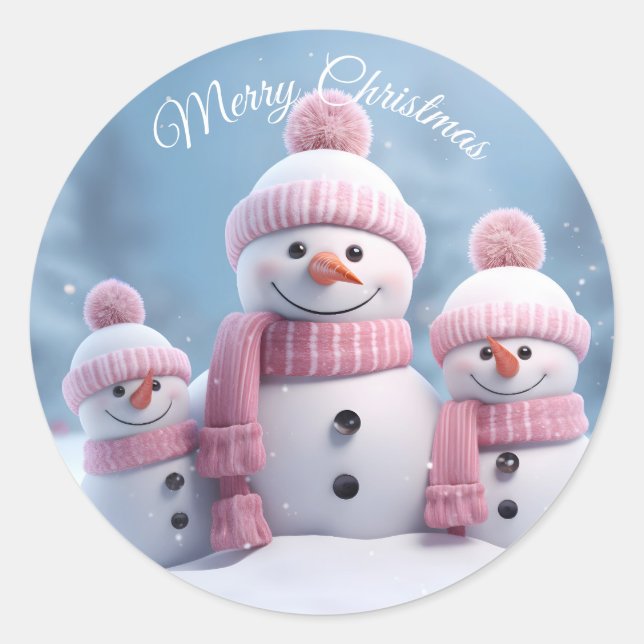 Cute Christmas Snowman Sticker (Front)