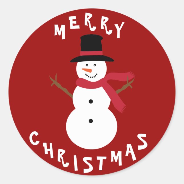Cute Christmas Snowman Stickers (Front)