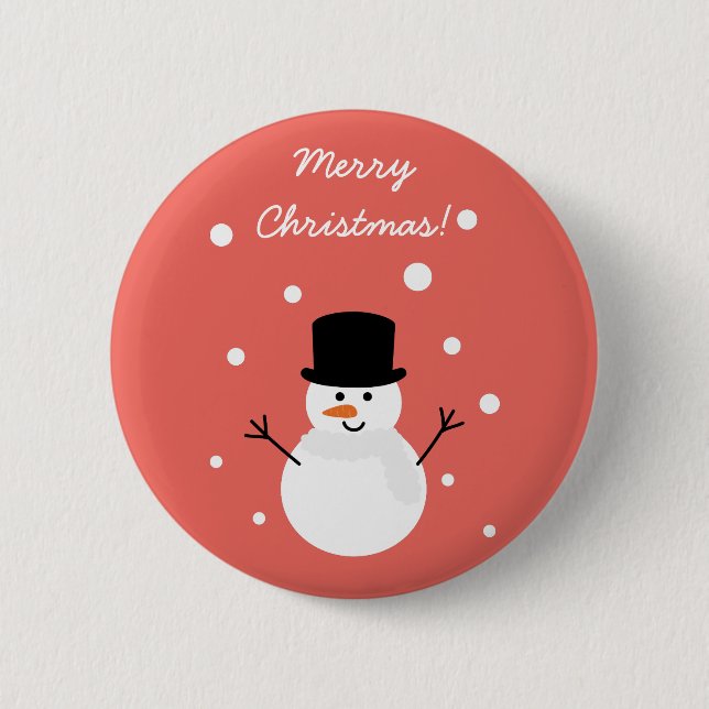 Cute Christmas Snowman Winter Festive Holiday Snow 6 Cm Round Badge (Front)