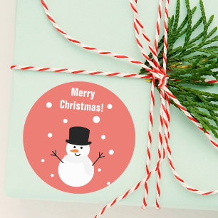 Cute Christmas Snowman Winter Festive Holiday Snow Classic Round Sticker