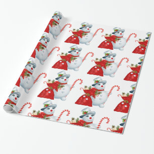 Cute Christmas Snowman Wrapping Paper