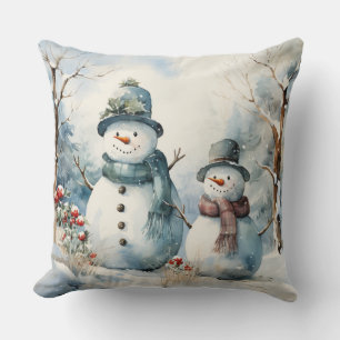 Cute Christmas Snowmen Cushion