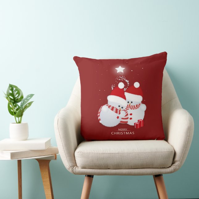 Cute Christmas Snowmen Cushion (Chair)