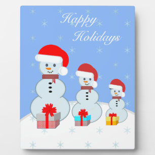 Cute Christmas Snowmen Plaque