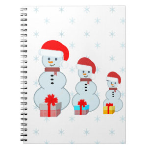 Cute Christmas Snowmen Spiral Notebook