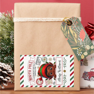 Cute Christmas Special Delivery From Sant Rectangular Sticker