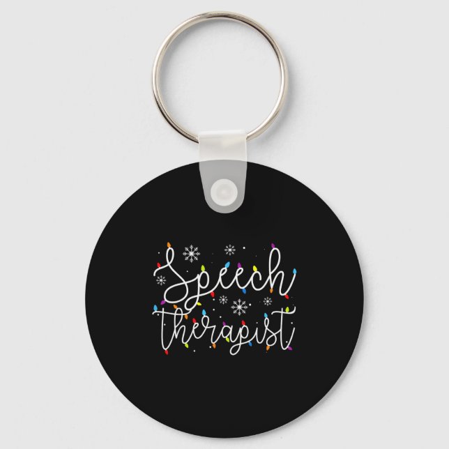 Cute Christmas Speech Therast X-mas Light Festive  Key Ring (Front)