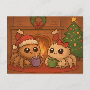 Cute Christmas Spider Holiday Postcard
