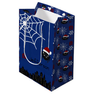 Cute Christmas Spider Personalised Gift Bag