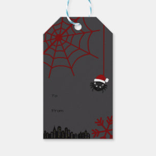 Cute Christmas Spider Personalised Gift Tag