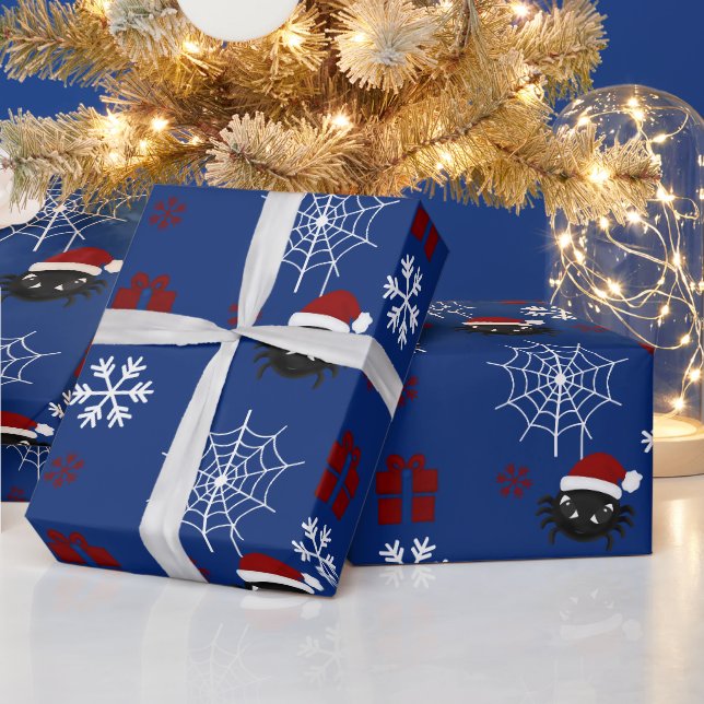 Cute Christmas Spider Personalised Wrapping Paper (Holidays)