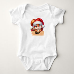 Cute Christmas Squerril Custom Baby Bodysuit