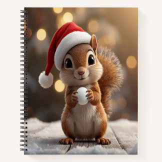 Cute Christmas Squirrel Deluxe Spiral Notebook