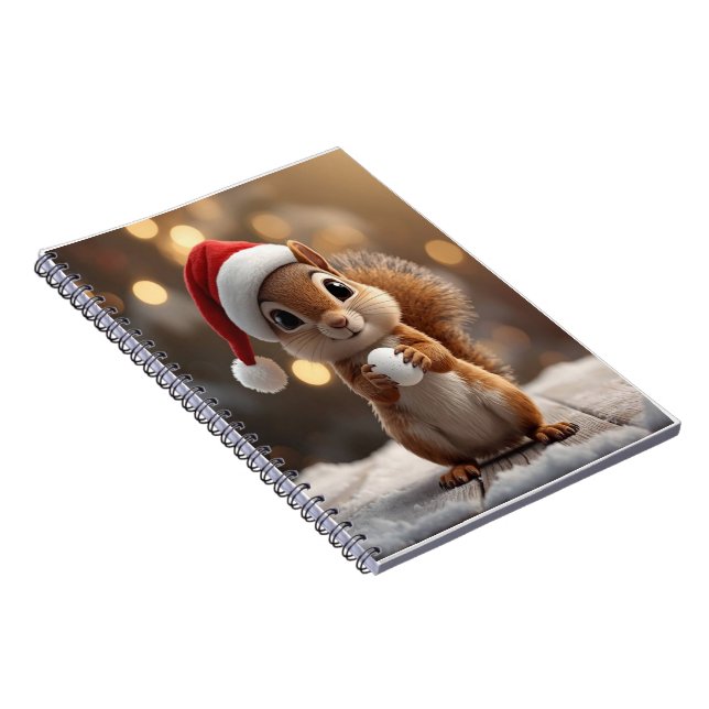 Cute Christmas Squirrel Girls Notebook (Right Side)