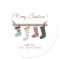Cute Christmas Stockings Classic Round Sticker