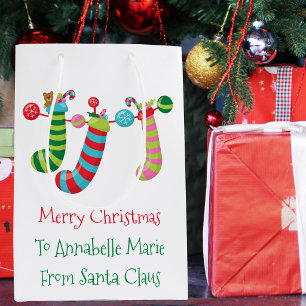 Cute Christmas Stockings Custom Holiday Party Medium Gift Bag