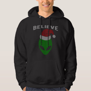 Cute Christmas Style Alien Santa Hoodie