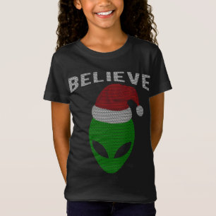 Cute Christmas Style Alien Santa T-Shirt