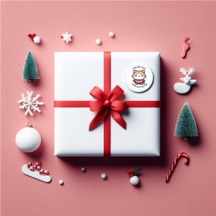 Cute Christmas sweater kitty Classic Round Sticker