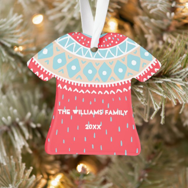 Cute Christmas sweater pattern Ornament (Tree)