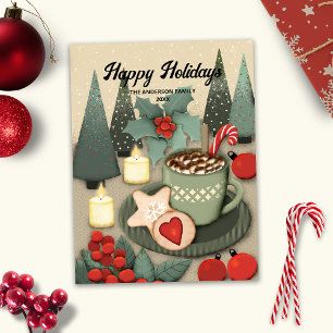 Cute Christmas Sweets  Holiday Postcard