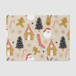 Cute Christmas Symbols Pattern Tissue Paper