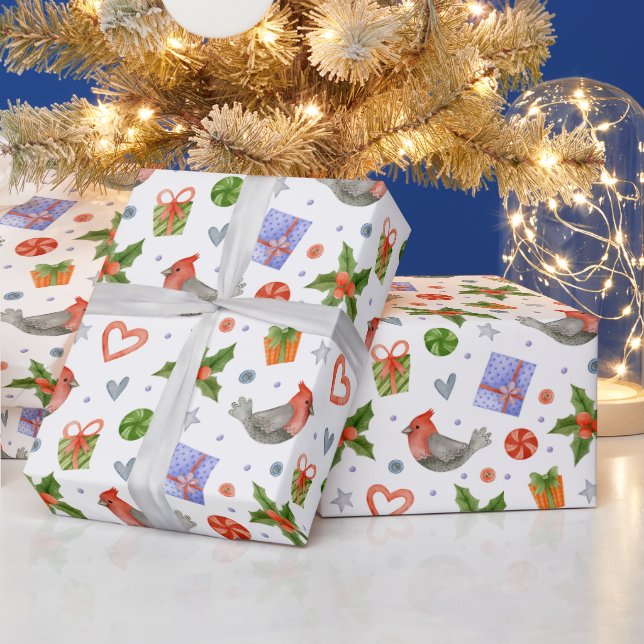 Cute Christmas symbols Wrapping Paper (Holidays)