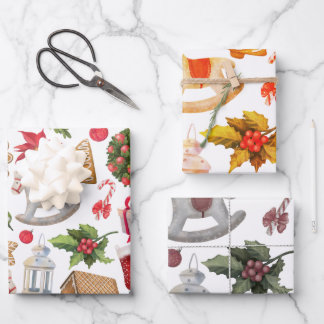 Cute Christmas symbols Wrapping Paper Sheet