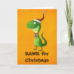 Cute Christmas T-rex Holiday Card
