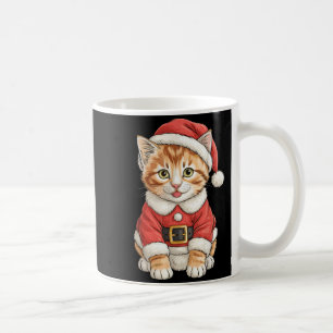 Cute Christmas Tabby Cat Santa  Coffee Mug