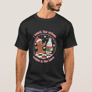 Cute Christmas Teacher Smart Cookies Milk Xmas San T-Shirt